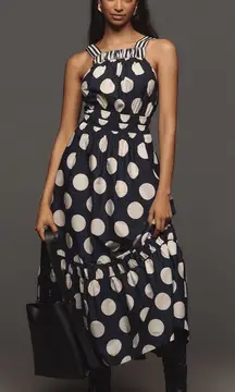 Anthropologie The Somerset Maxi Dress Poplin Halter Edition Navy