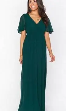 Show Me Your Mumu  NWT Emily Empire Maxi Dress in Emerald Chiffon Sz XL