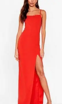 Red-orange  body con maxi dress