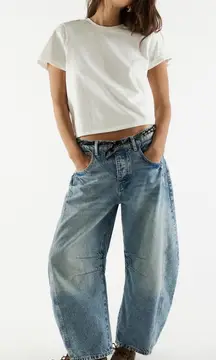 Free People Barrel Jeans Mid-Rise