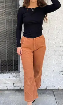 Brown corduroy high waist flare pants / fit Like a small