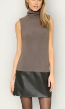 Bailey / 44 American in Paris Turtleneck Dress Taupe Black Womens S Wool Blend