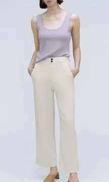 The Organic Wide-Leg Pant in Bone Size 16 NWT