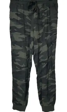 Splendid Green Camo Print High Rise Sweatpants Jogger‎ Size L
