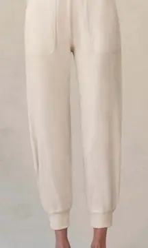 Sundry Faux Sherpa Patch Pant Joggers Cozy Ecru Loungewear Small