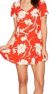 Show Me Your‎ Mumu Bennett Babydoll Dress Southern Red Pebble Floral Size Small