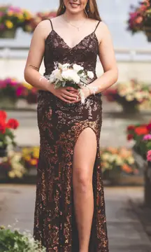 Brown Copper Prom Dress