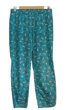 Gilligan & O’malley Cotton blend Teal Ocean Fish Print pajama Pants fisherman
