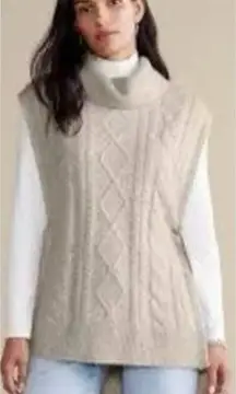 Soft Surroundings Aviemore Sweater Knit Poncho in Heather Oatmeal‎ Size L/XL