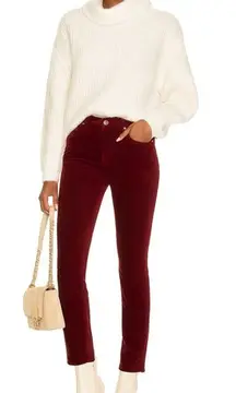 Kut from the Kloth Diana Red Corduroy Relaxed Fit Skinny Pants Size 4‎