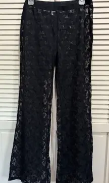 Wild Fable Black Lace Swim Cover-Up Pants‎ Size Large Elastic Waist Beach Summer