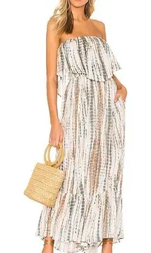 Free People‎ Summer Vibes Tie Dye Flounce Overlay Tube Jumpsuit
