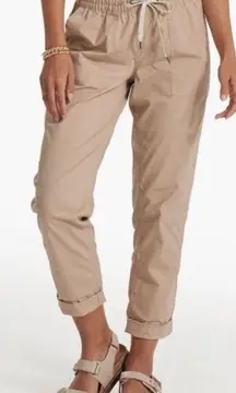 Womens Vuori Vintage Ripstop Jogger Pants Coconut Organic Cotton Stretch