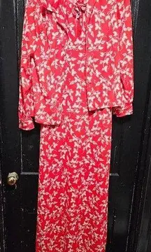 Vintage 1970’s Tanner Women's Floral Maxi Dress With Matching Coat Size 8