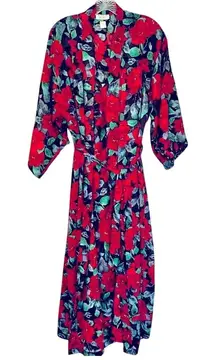 Victoria's Secret Gold Label Robe Nightgown Set Women's M & PS‎ Red Roses Sheer