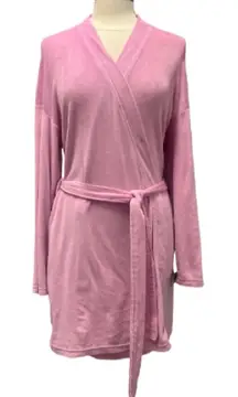 Steve Madden‎ Velour Pink Wrap Bathrobe Size XL Y2K McBling Glam Cozycore