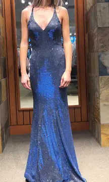 Blue Sparkle Prom Dress