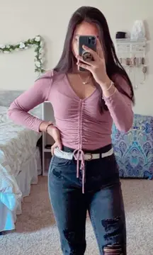pink cinched top