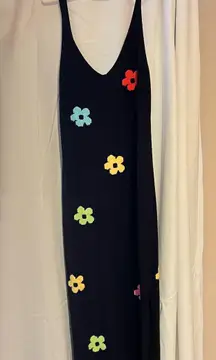 Cider Flower Pattern Knit Cami Dress