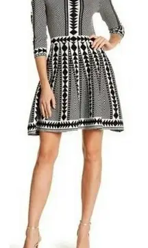 Nina Leonard Geo Fit/Flare Dress - Size M - NWT