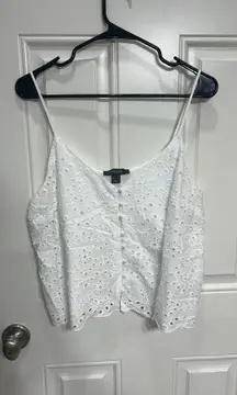 White Eyelet Tank