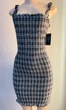 Volcom Seeriously Plaid Bodycon Dress size S new with tags