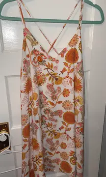 orange flower sun dress 