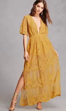 As you wish embroidered Lace maxi dress