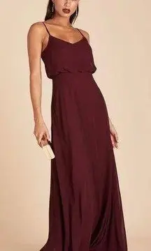 Birdy Grey Gwennie Bridesmaid Dress in Chiffon Cabernet Size Large NWT