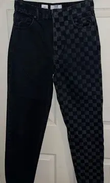 Bershka Mom Jeans Checkered 