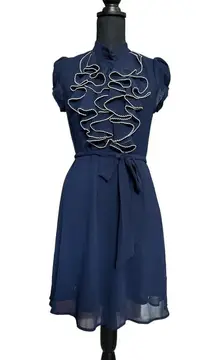 Navy ruffle top ark & co. dress small