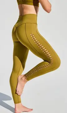 Calia Women's Inspire Crochet 7/8 Legging in Olive Bronze size XXL NWT