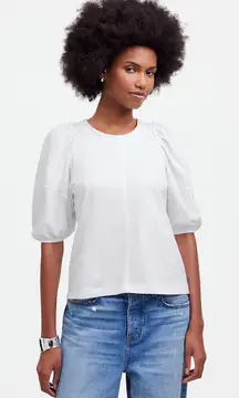 Madewell women’s Puff-Sleeve Tee short sleeve cotton white Size XS NWT