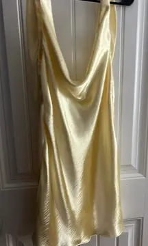 lucy in the sky gold dress Shimmer Draped Open Back Maxi Fully Lined LUCY IN THE SKY -