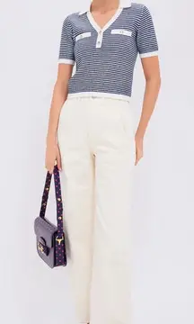 APIECE APART Meridian Straight Leg Jeans High Waist Ecru Cream Size 28