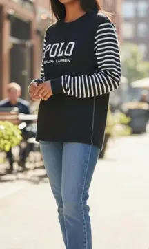 POLO RALPH LAUREN STRIPED THERMAL LOGO SMALL/MEDIUM.