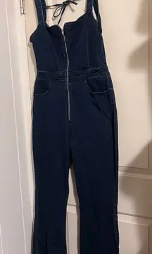 We the Free People $128 CRVY 2nd Ave Bootcut Denim Jeans Jumpsuit Curvy Festival