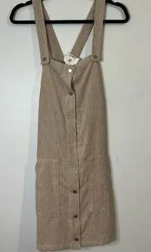 Altar'd State NWT  Beige Corduroy Overall Dress Size L