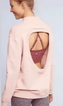 Varley pink open back sweatshirt size medium athleisure training‎