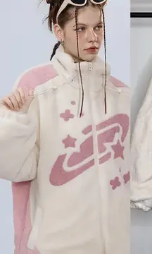 Aelfric Eden Star Sky Sherpa Coat Jacket size L Large