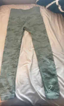 Gymshark Sage Green Camo Leggings