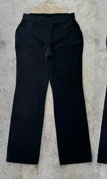 Juicy by Juicy Couture Velour Pull On Pants Straight Leg High Rise in Black 1X