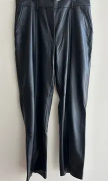 Na-Kd Women’s Black Faux Leather Straight Leg Pants, Size 42