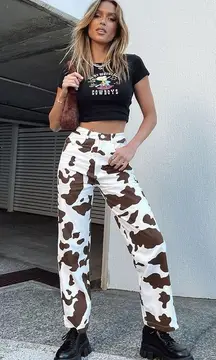 Princess Polly Cow Print Pants