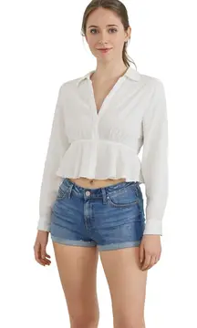 Vanilla Star Juniors Denim Shorts Size 9 Cuffed Blue Jean Shorts 29" Waist