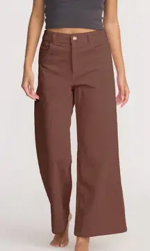 BILLABONG Free Fall High-Waist Cord Pants Size 28 in Espresso brown wide leg