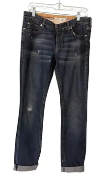 Stella McCartney Dark Wash Distressed Straight Leg Jeans Made in Italy Size 30