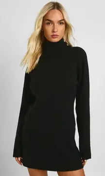 PrettyLittleThing Classic Black Turtleneck Sweater Dress
