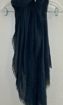Parfois Elegant Navy Fringe Scarf women’s one size fall winter‎ cozy lounge