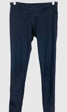 Kirkland Black Crackled Pattern Mid Rise Athletic Leggings